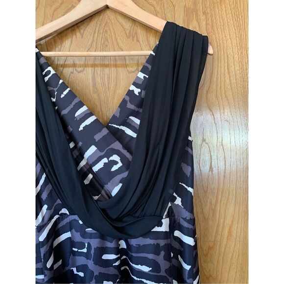 Temperly London Circa 2006 Runway Silk Cocktail Dress Black Multi Size 10 - Picture 5 of 12